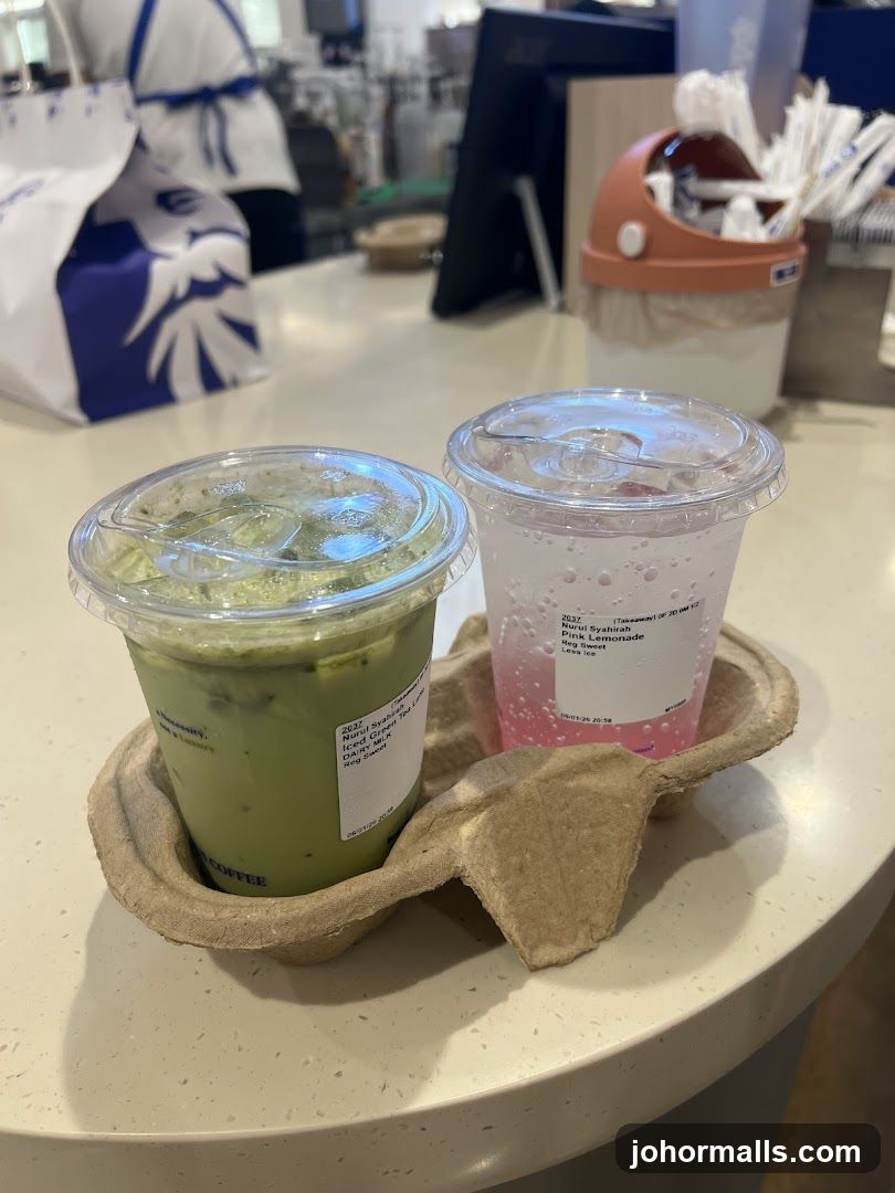 Two drinks on a tray