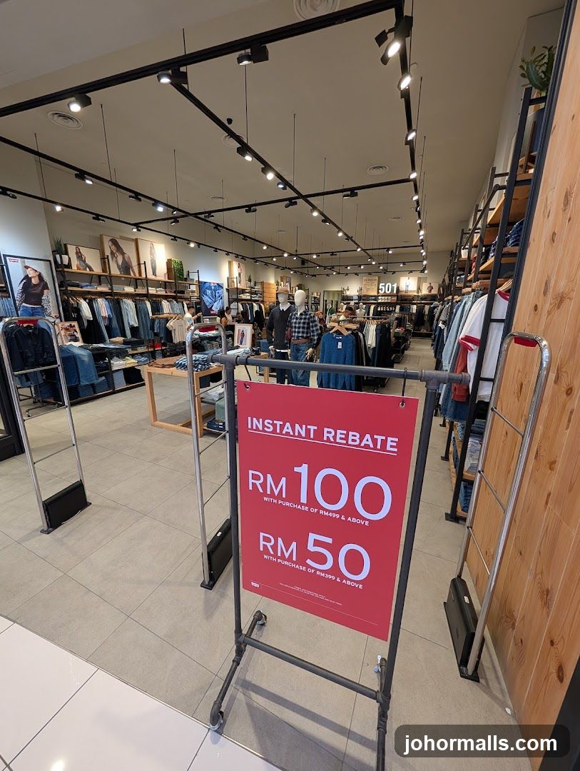 Clothing store with sale sign