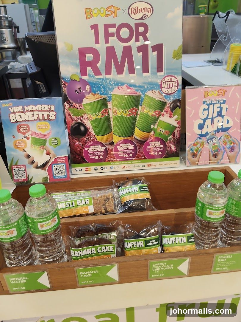 Boost x Ribena promotion and snacks