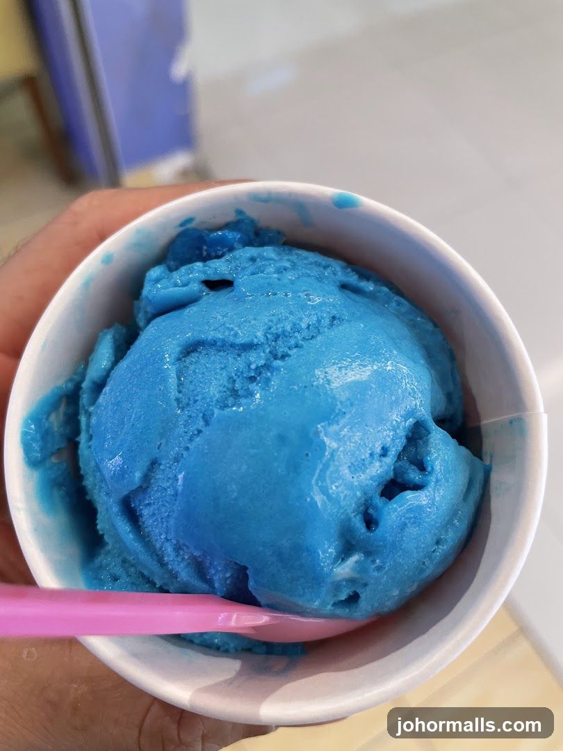 Blue Ice Cream in a Cup