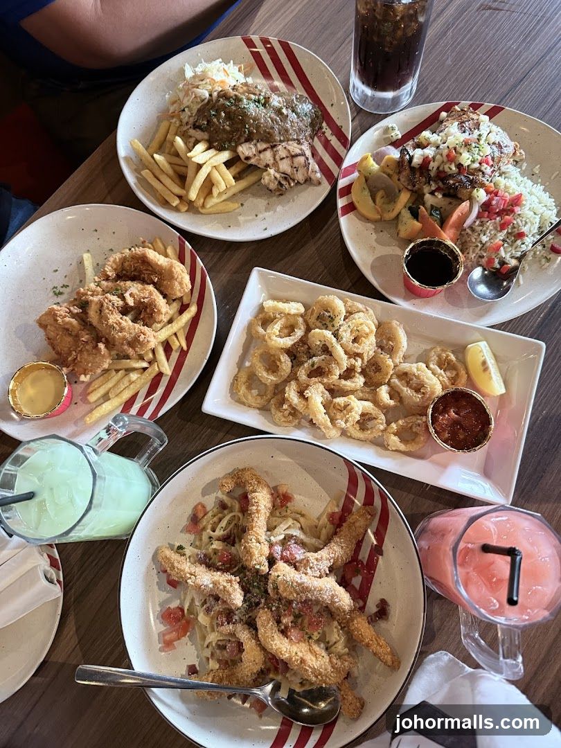 Various Dishes and Drinks on a Table
