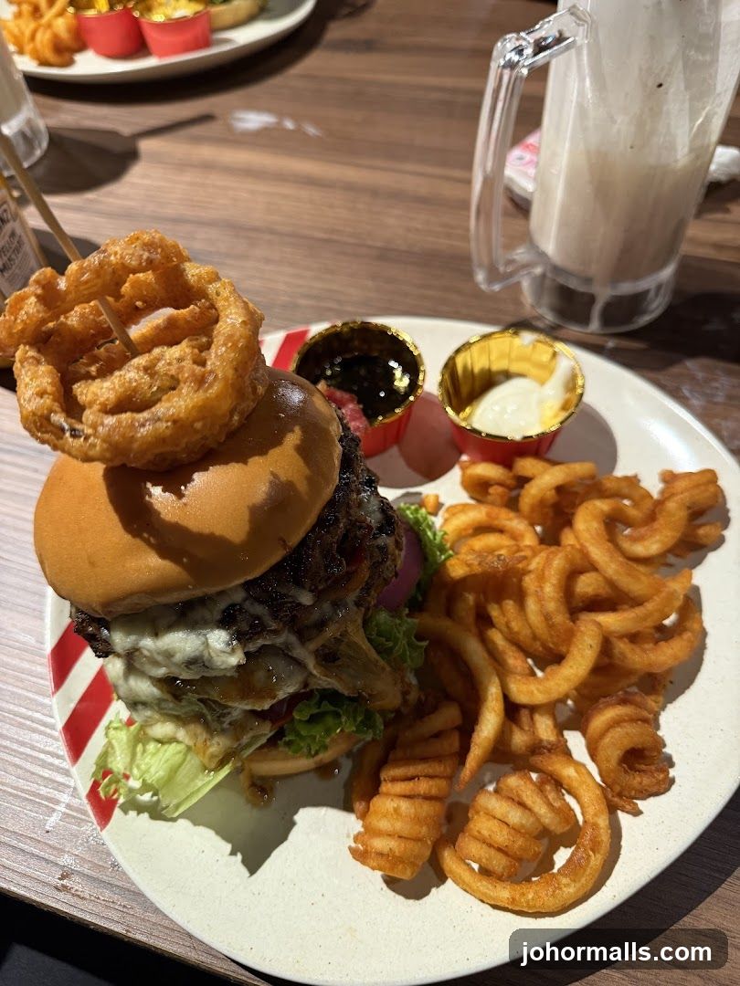 Burger with Curly Fries