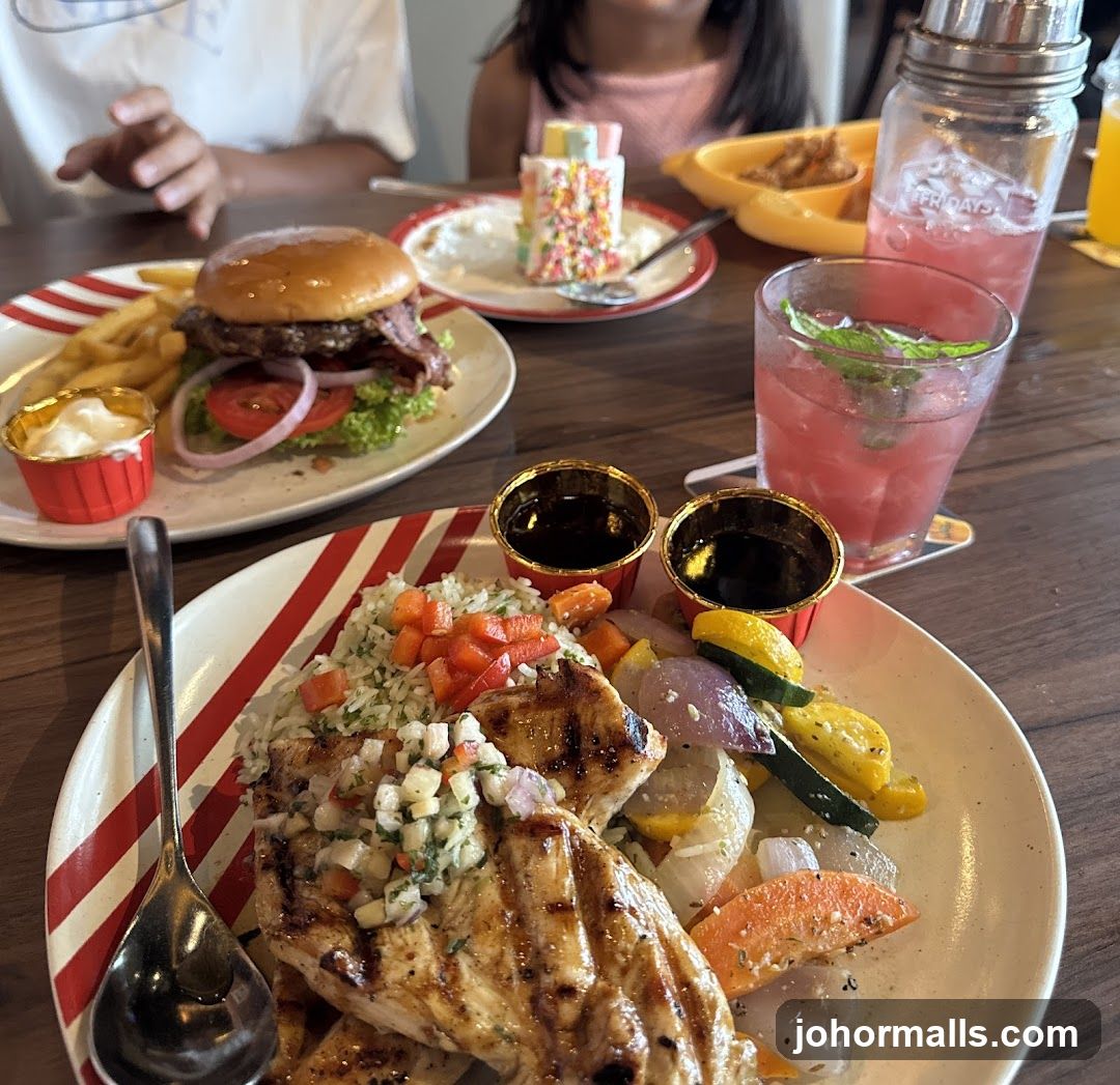 Grilled Chicken and Burger Meal