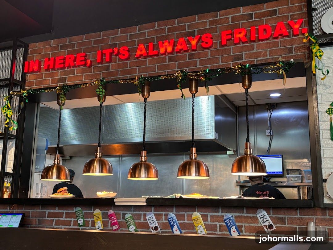Restaurant Interior with Neon Sign