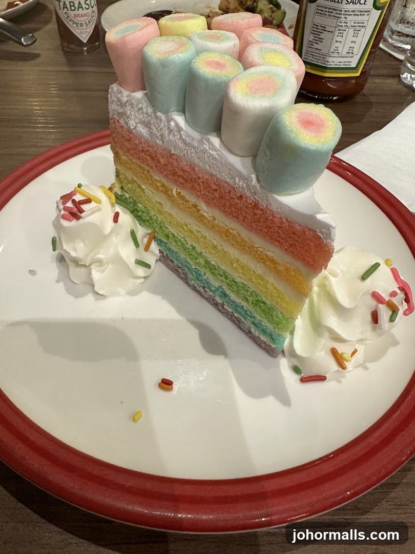 Rainbow Cake with Marshmallows