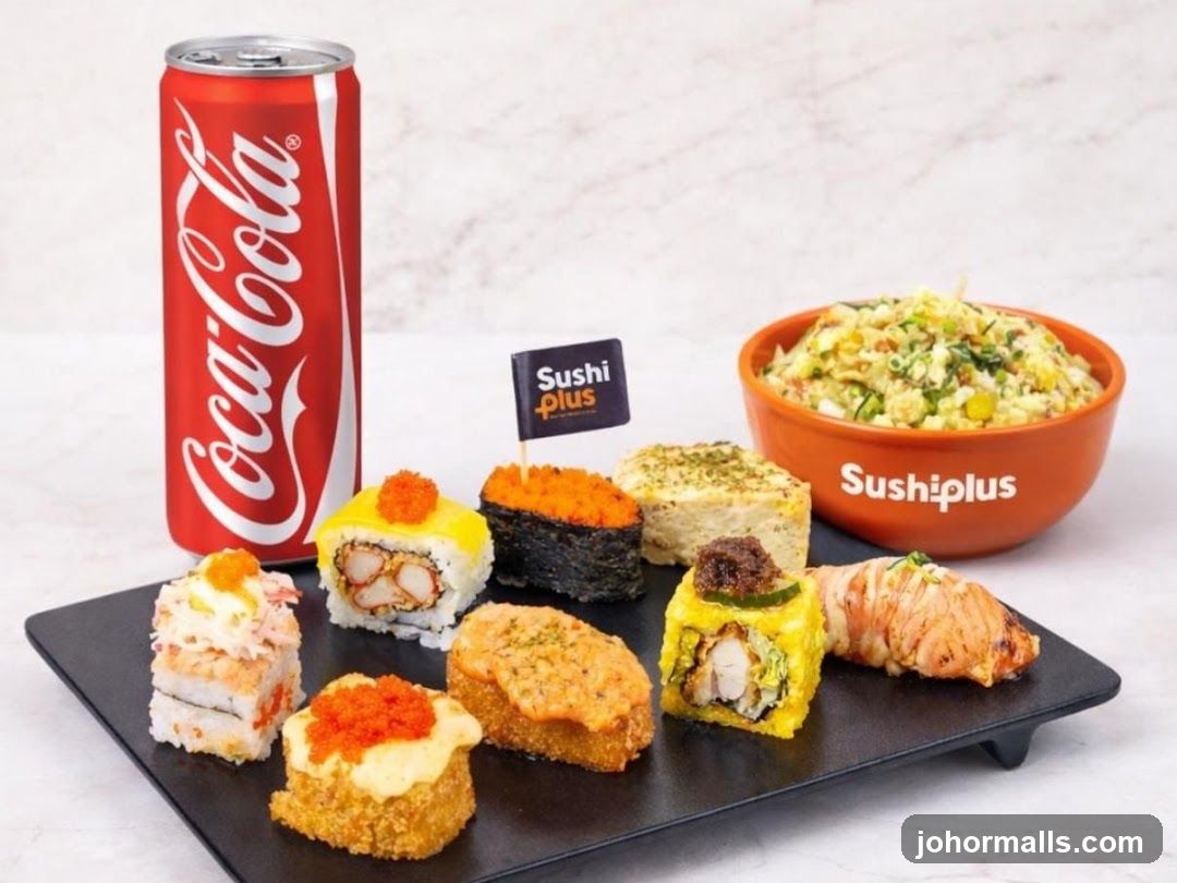 Sushi Platter with Coca-Cola