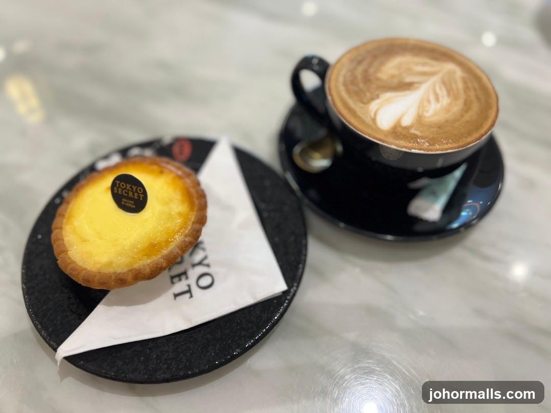 Coffee and Tart on Marble Table