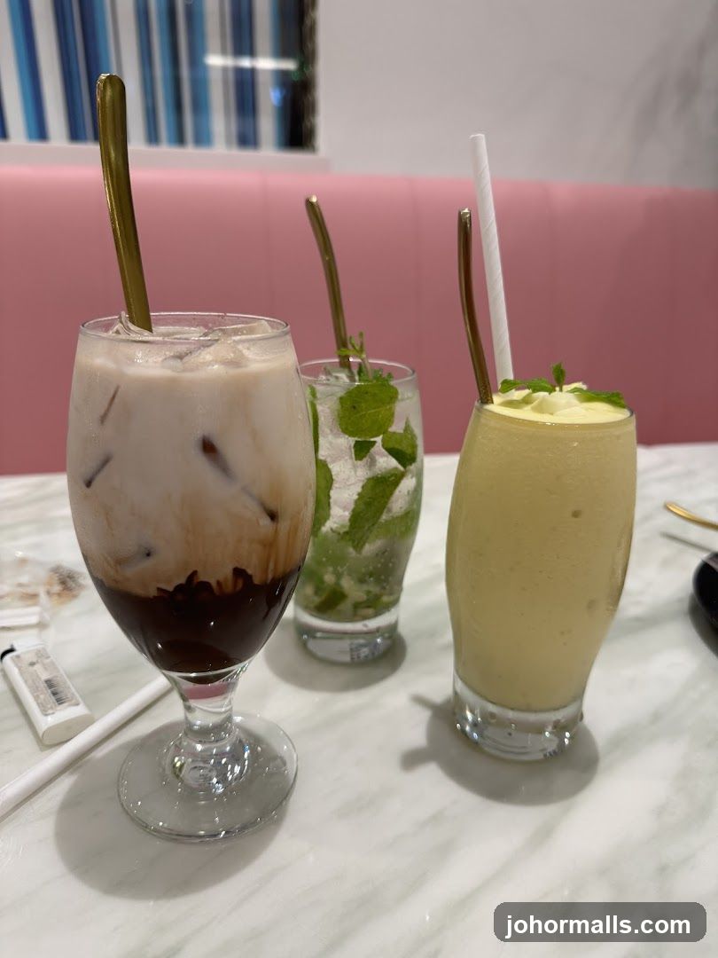 Tabletop Drinks in Café Interior