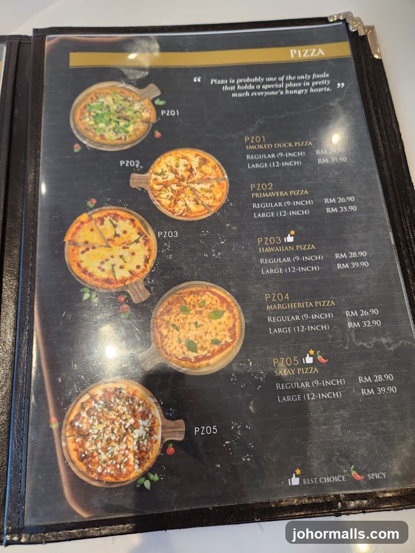 Pizza Menu