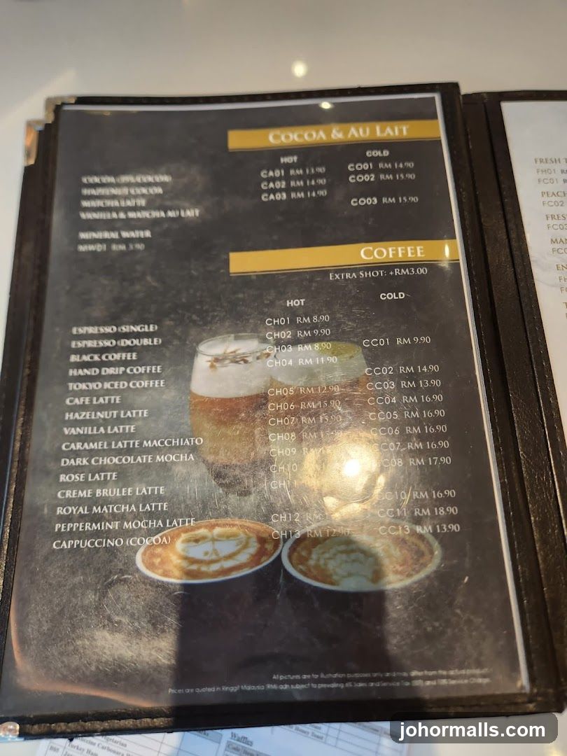 Coffee and Cocoa Menu