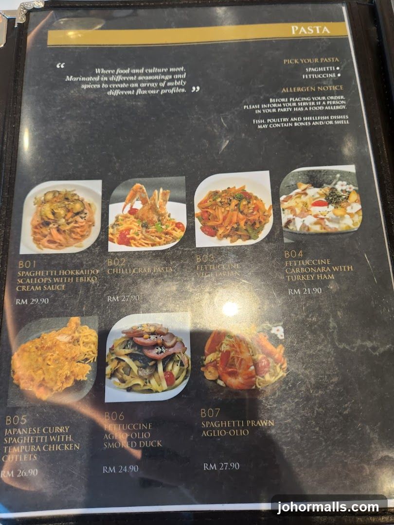Pasta Menu