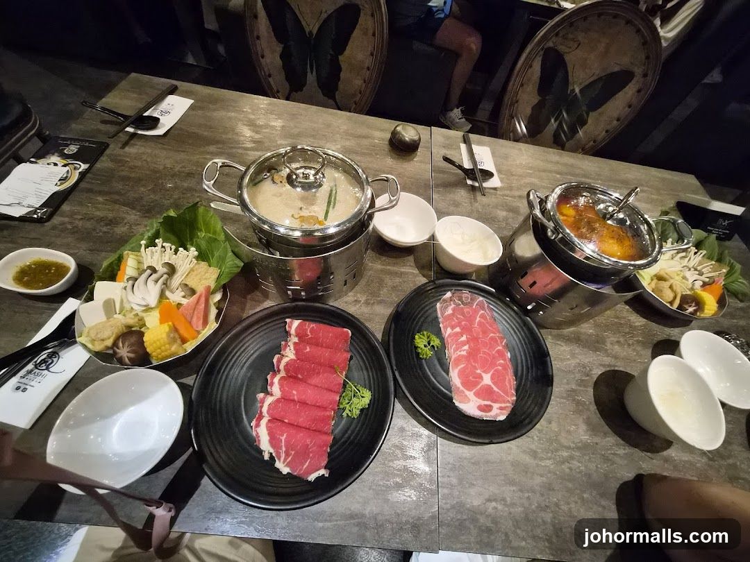 Hot pot dining table setup
