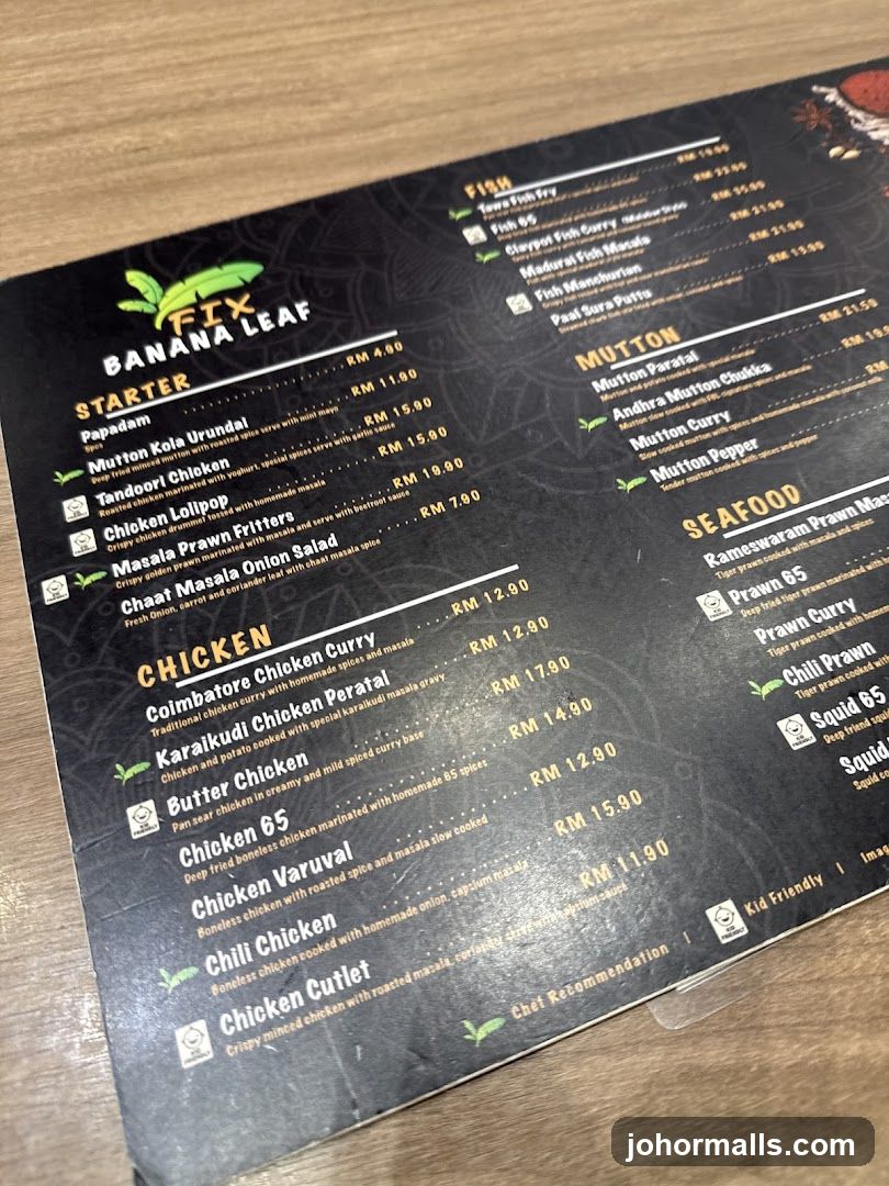 FIX BANANA LEAF MENU