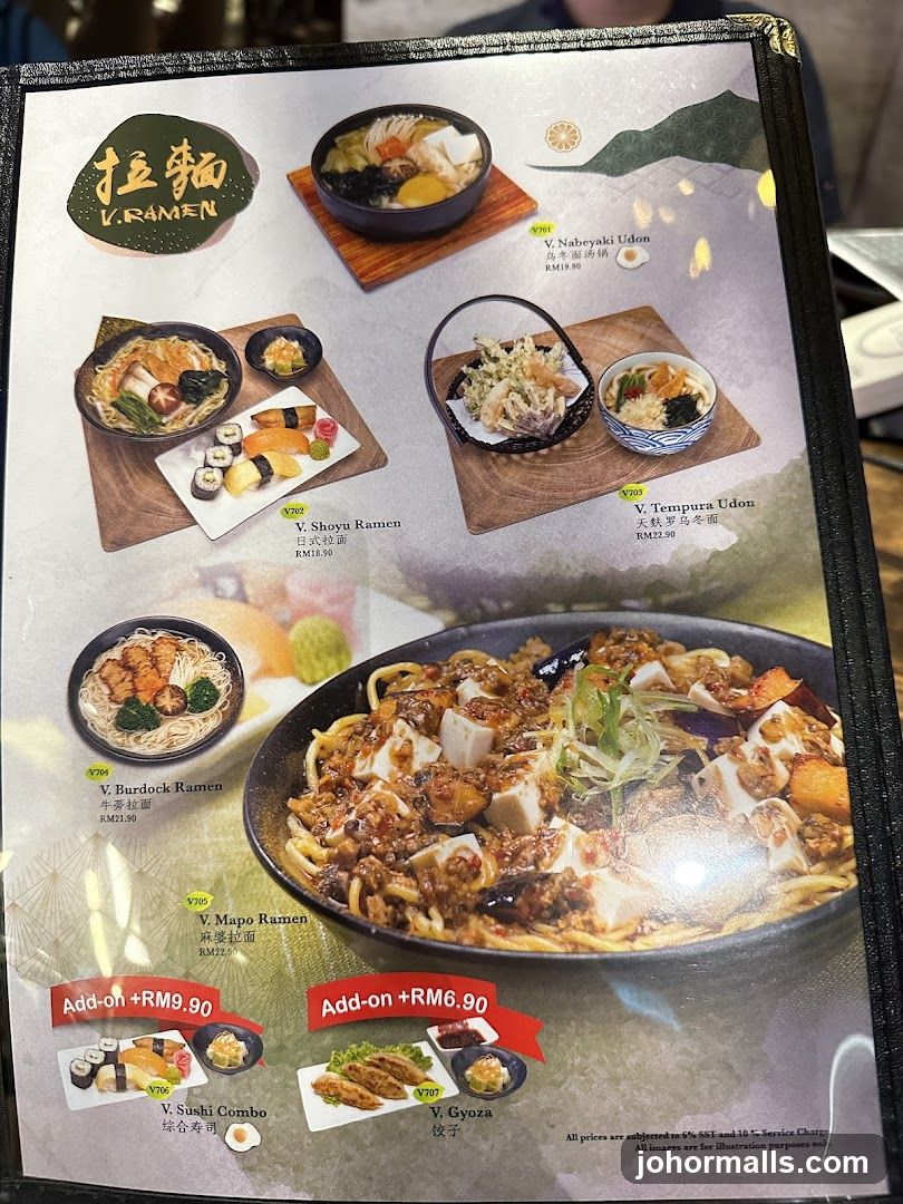 V.RAMEN Menu