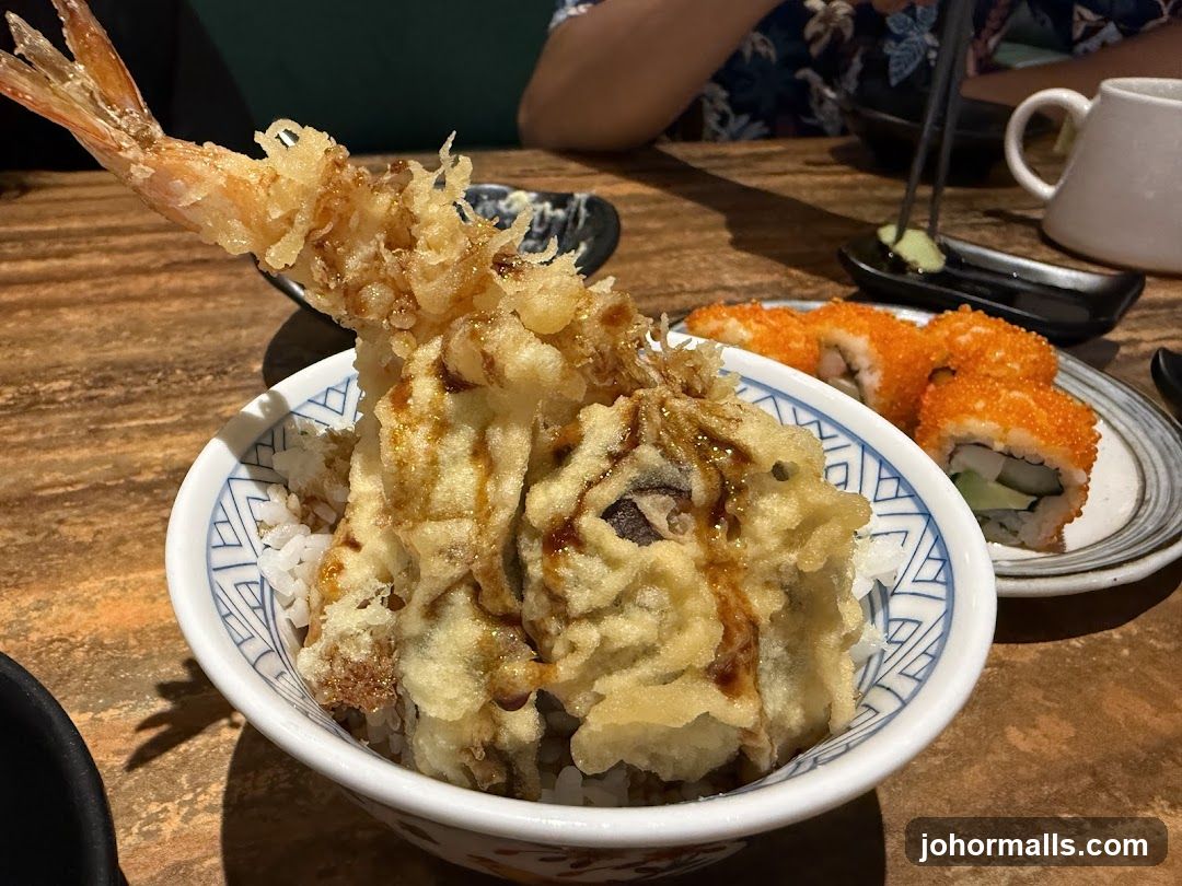 Tempura Donburi and Sushi Rolls