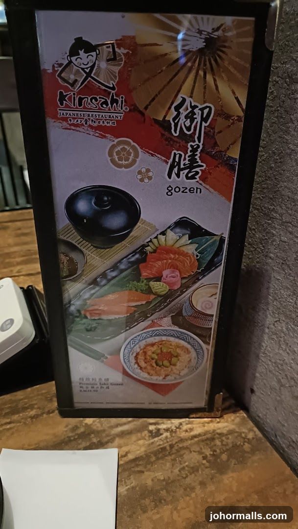 Kinsahi Japanese Restaurant Gozen Menu