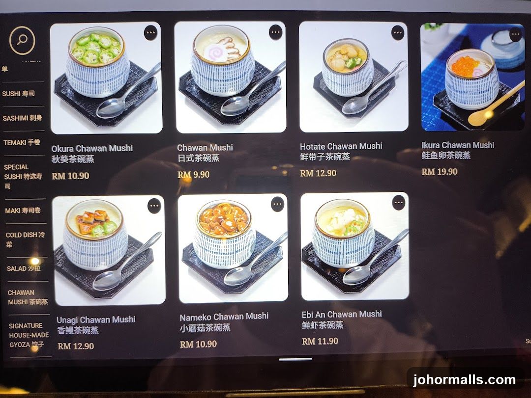 Chawan Mushi Menu
