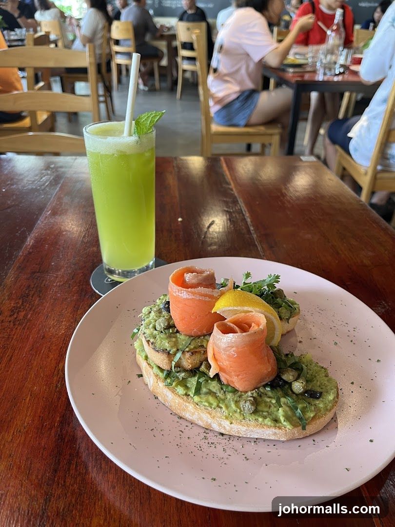 Avocado Toast with Smoked Salmon and Green Juice