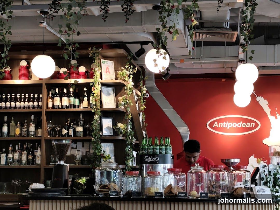 Bar Counter with Bottles and Jars