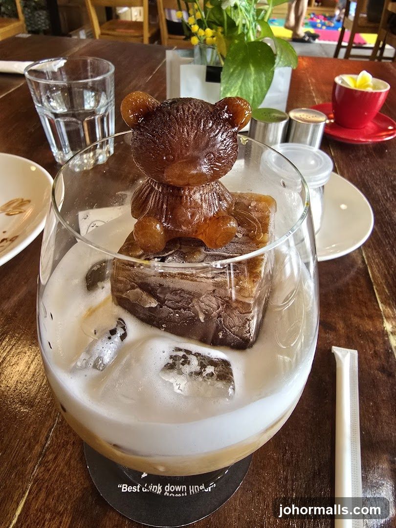 Iced Coffee with Bear-Shaped Ice