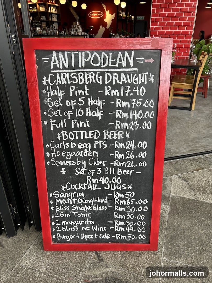 Antipodean Menu