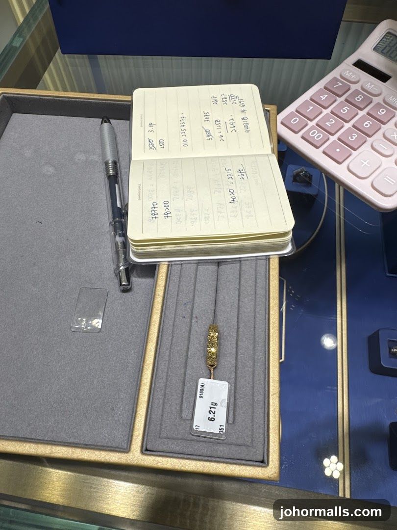 Jewelry Display with Calculator and Notebook