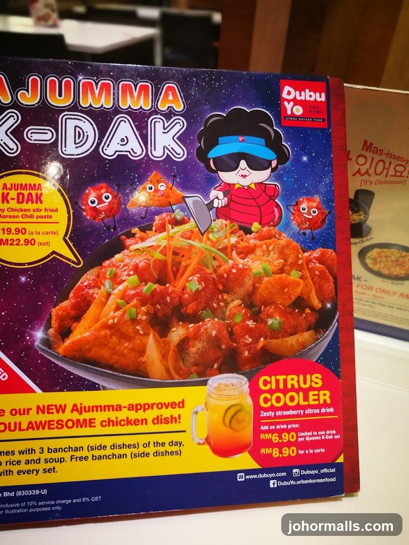 Dubu Yo Ajumma K-Dak Menu