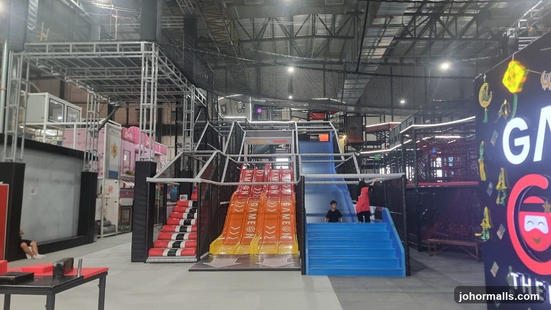 Indoor Playground with Slides and Obstacles