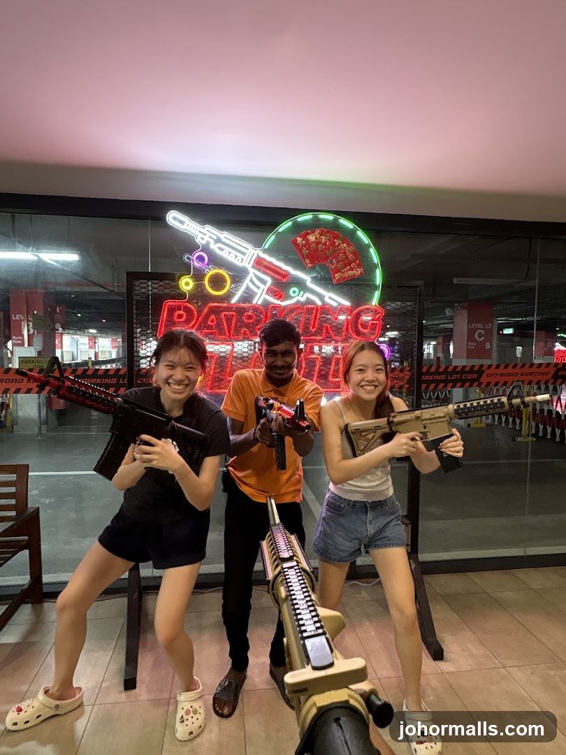 People holding toy guns