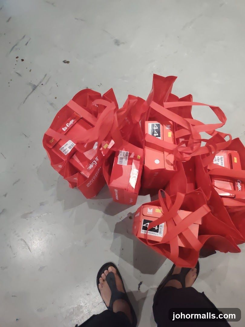 Red Shopping Bags with Boxes