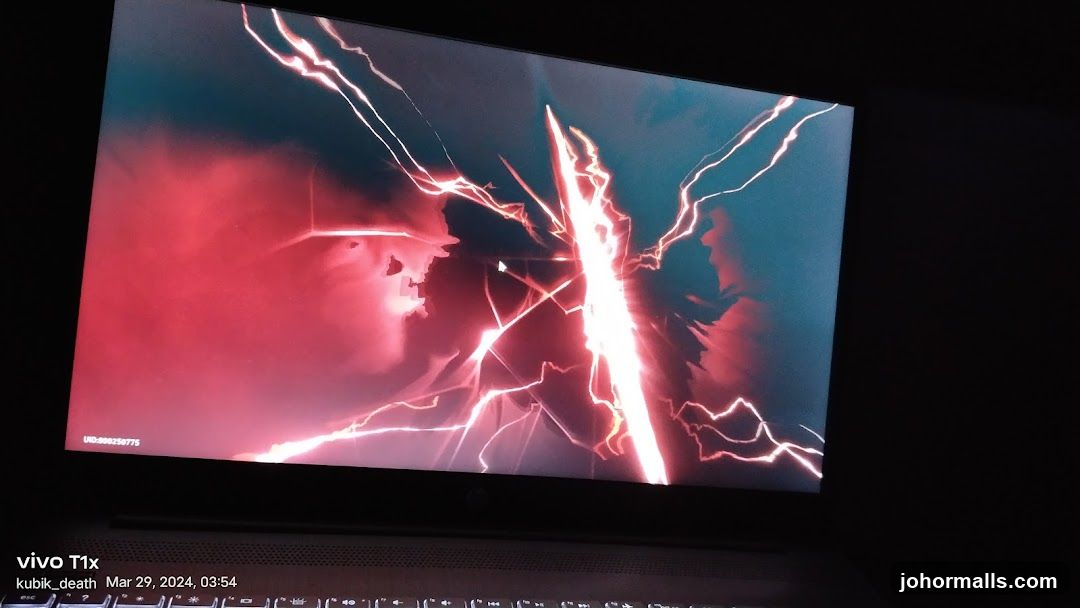 Laptop Screen Displaying Abstract Art