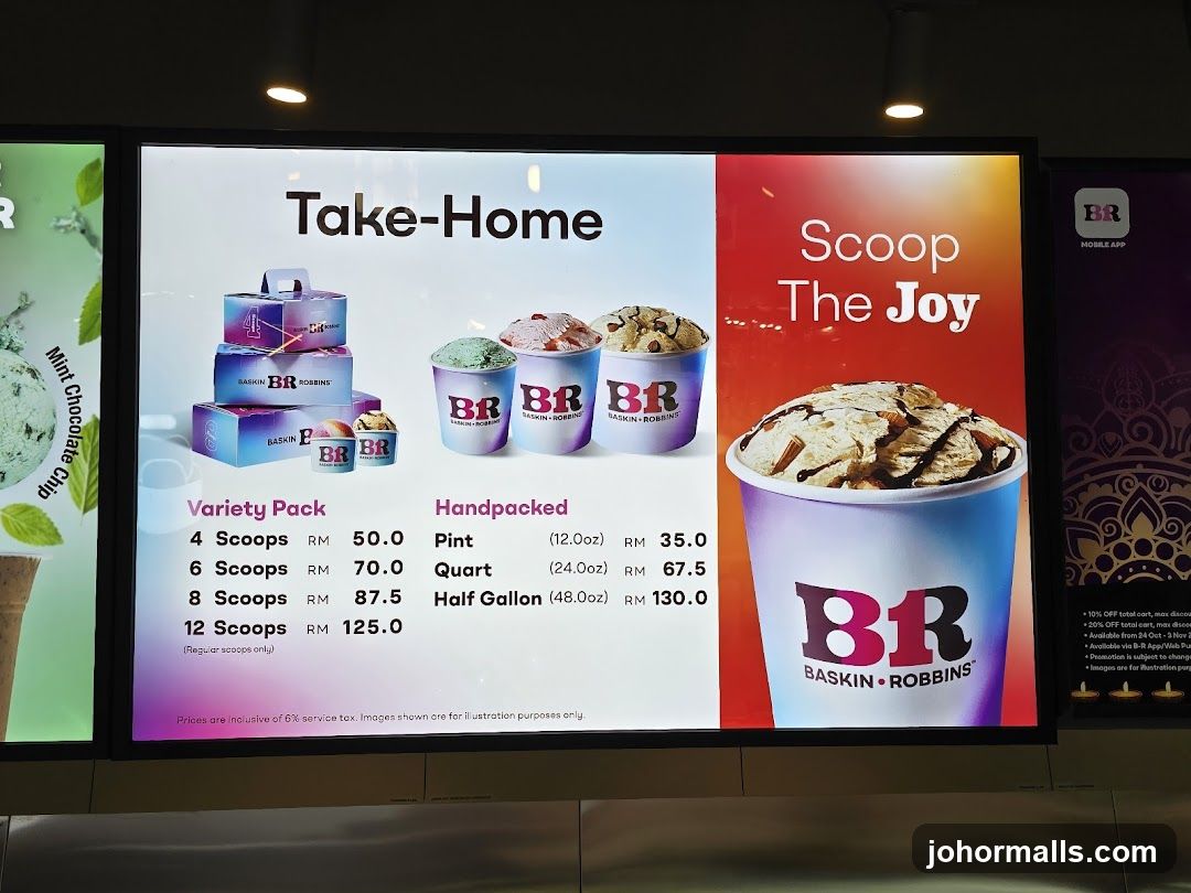 Baskin Robbins Take-Home Menu