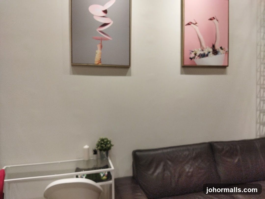 Interior with artwork and seating