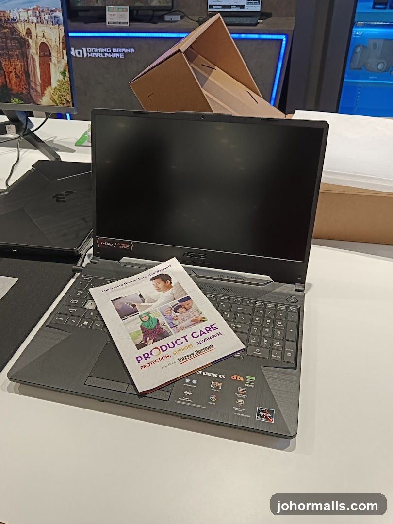 Laptop with Product Care Brochure