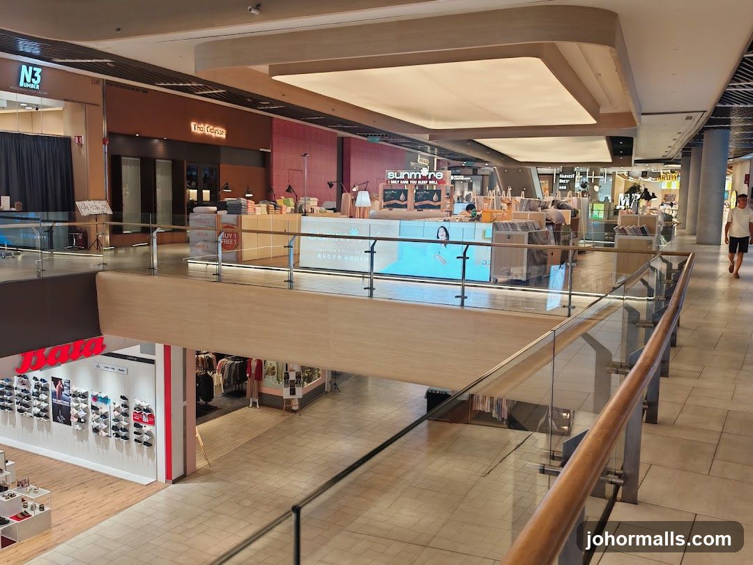 Indoor shopping mall with various stores