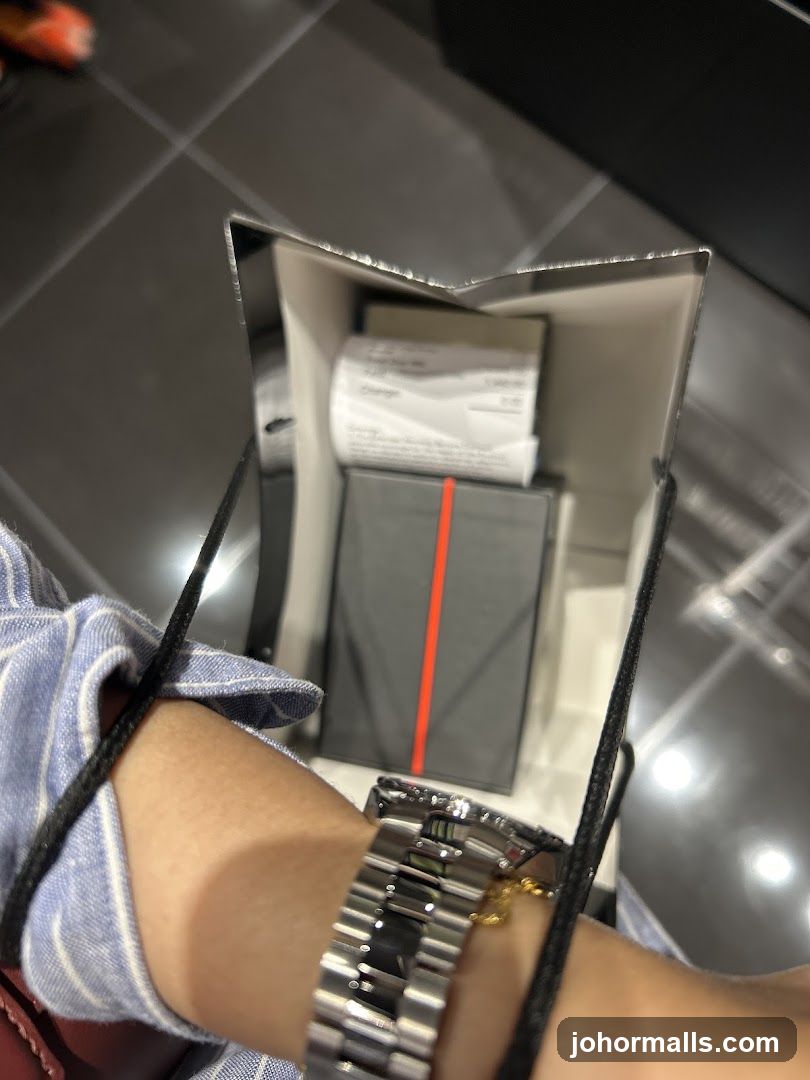 Shopping Bag with Receipt and Watch