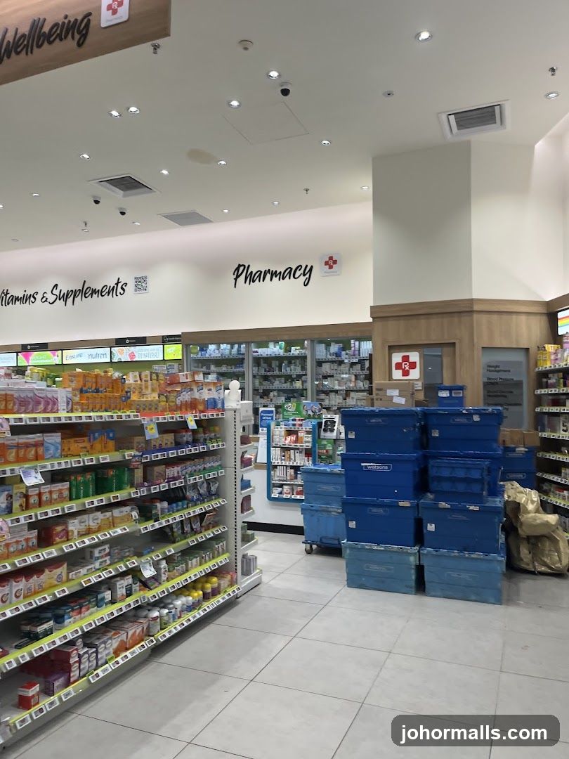 Pharmacy Interior with Shelves and Boxes