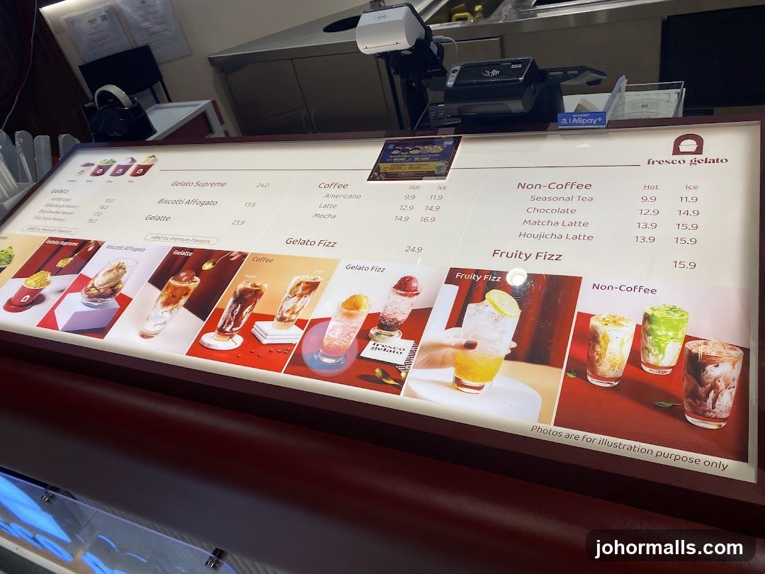 Fresco Gelato Menu