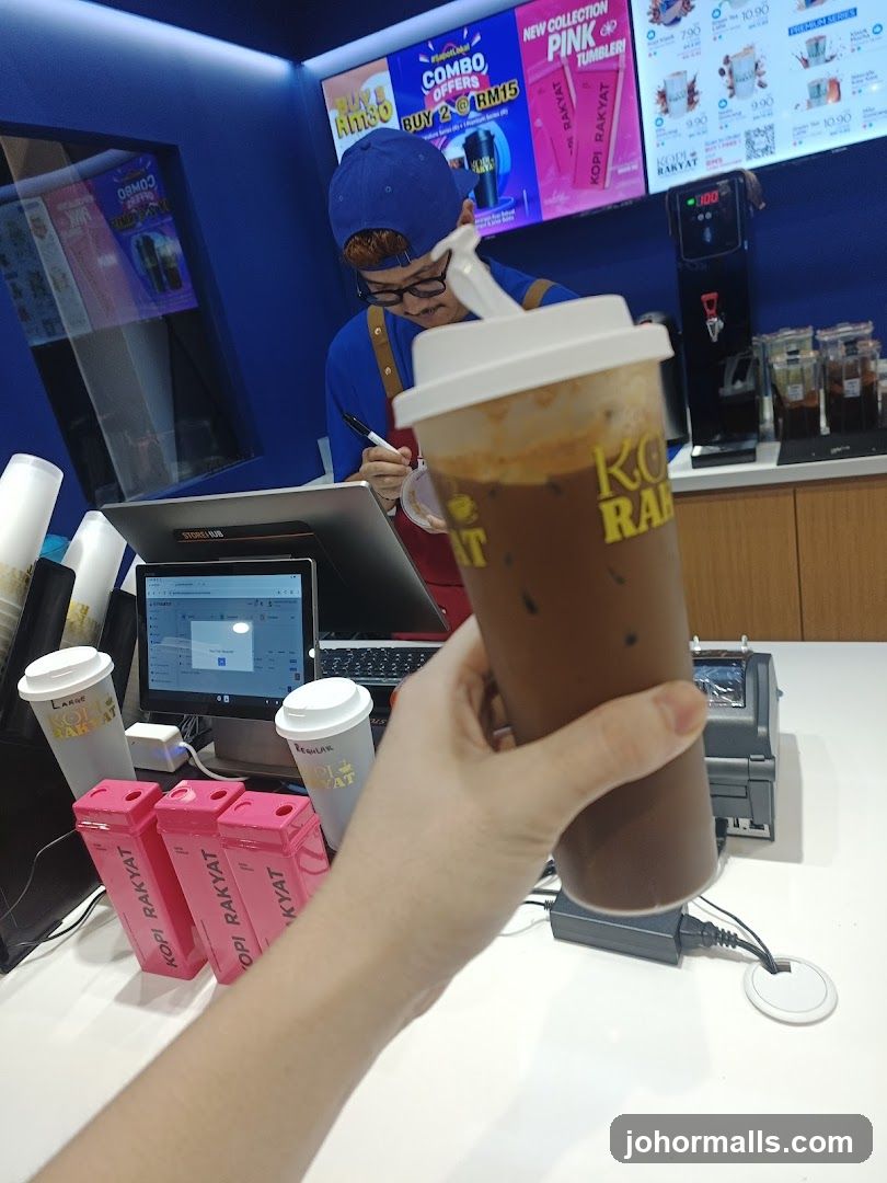 Counter with drinks and promotions
