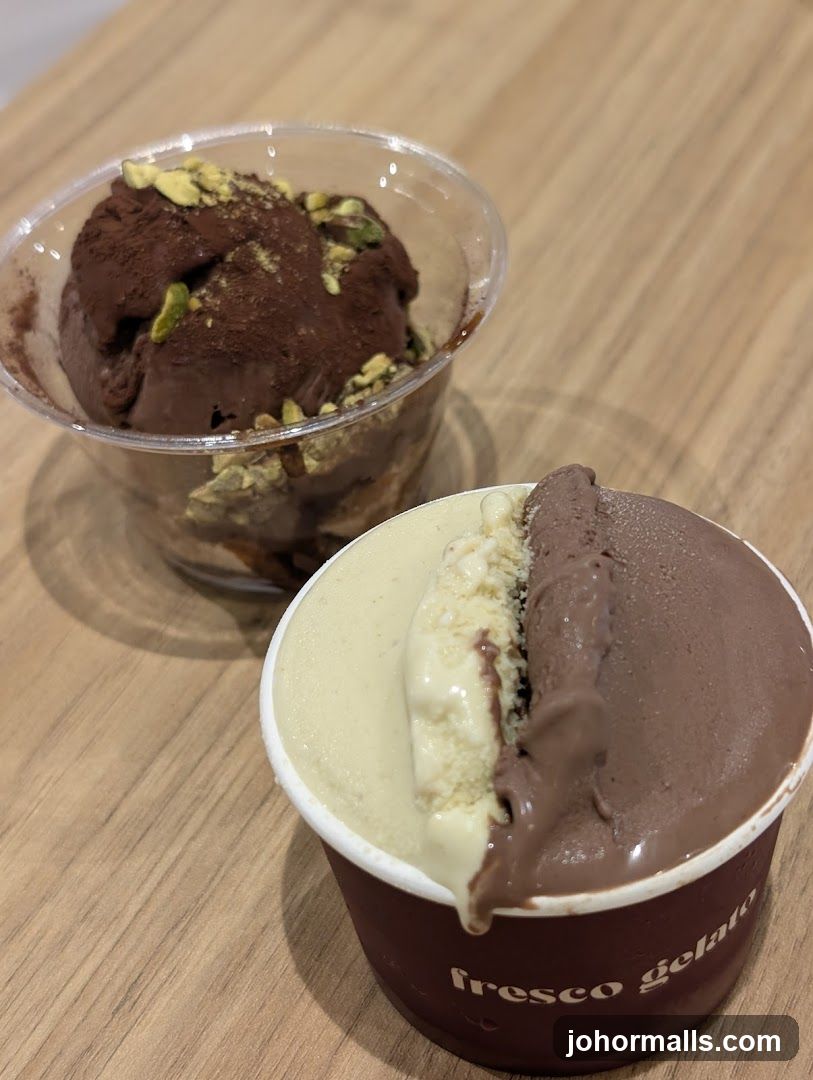 Two cups of gelato
