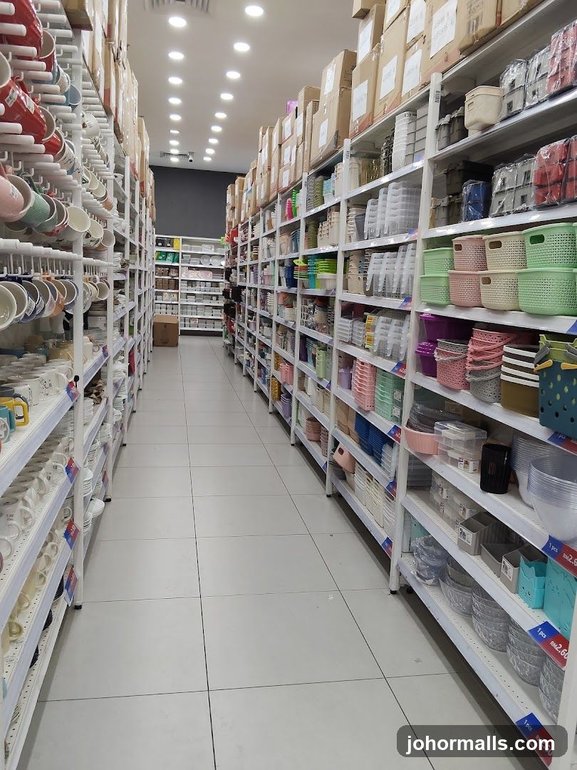 Aisle of Storage Containers and Mugs