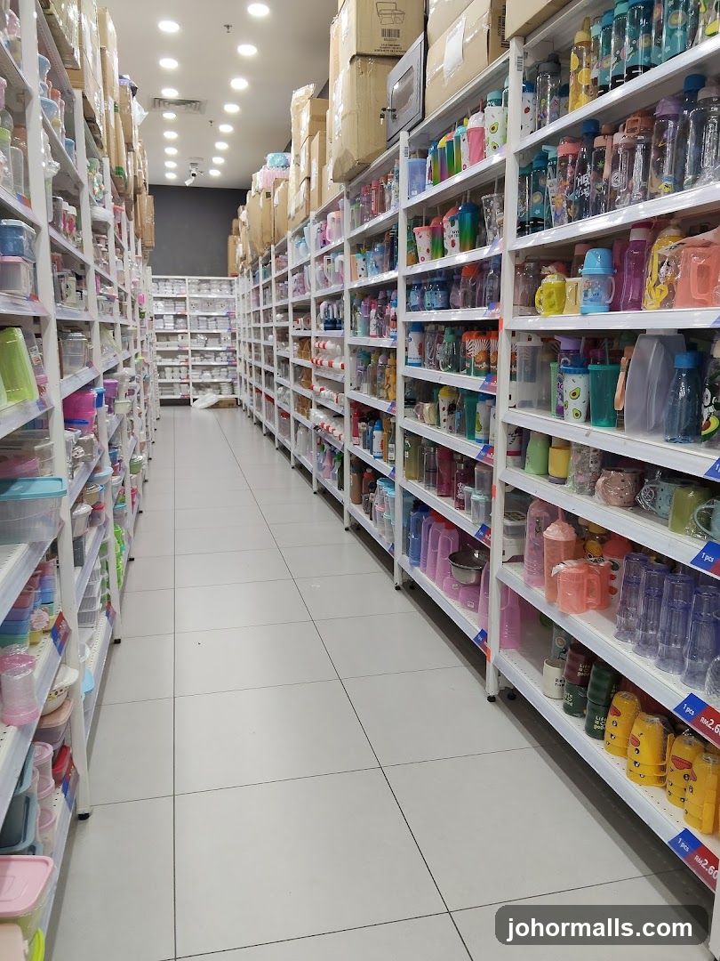 Aisle of Storage Containers and Drinkware