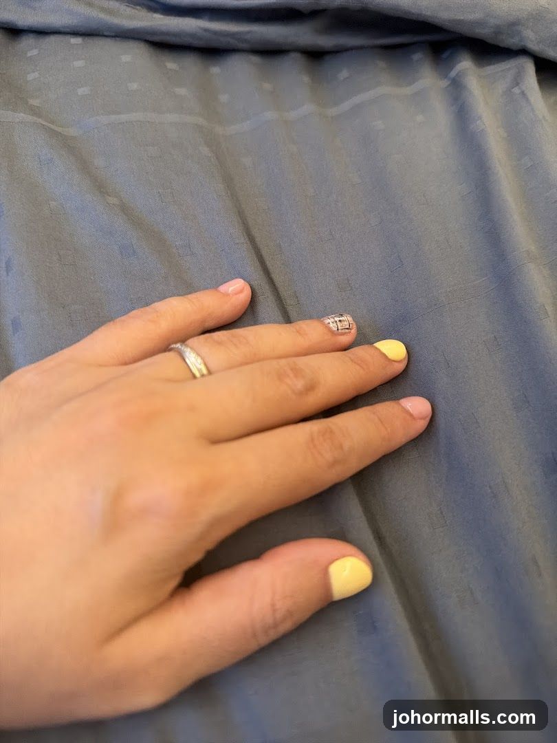 Hand with manicured nails