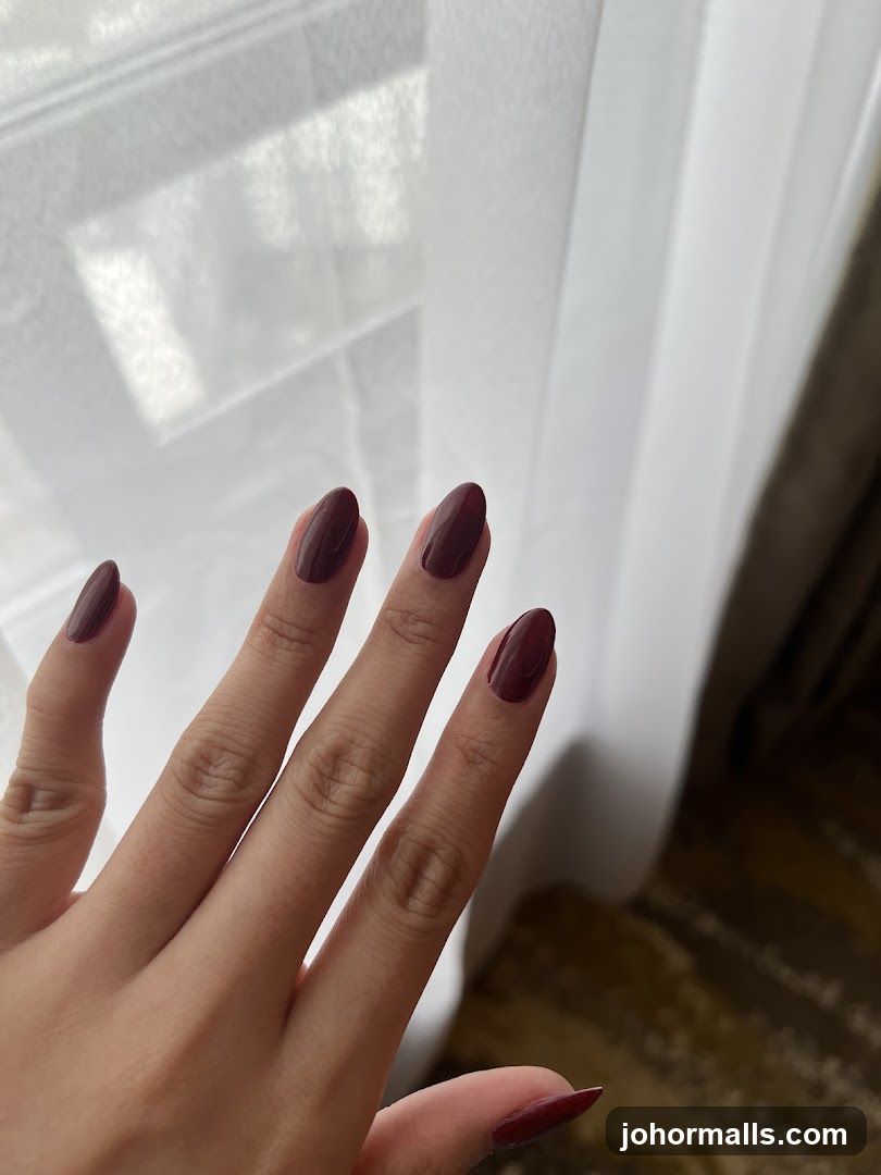 Dark Red Manicure