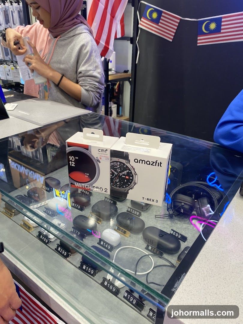 Display of Smartwatches and Earbuds