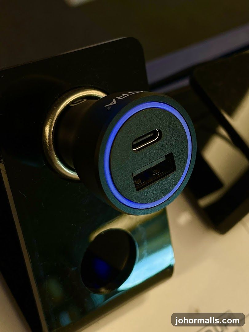 Car Charger with USB-C and USB-A Ports