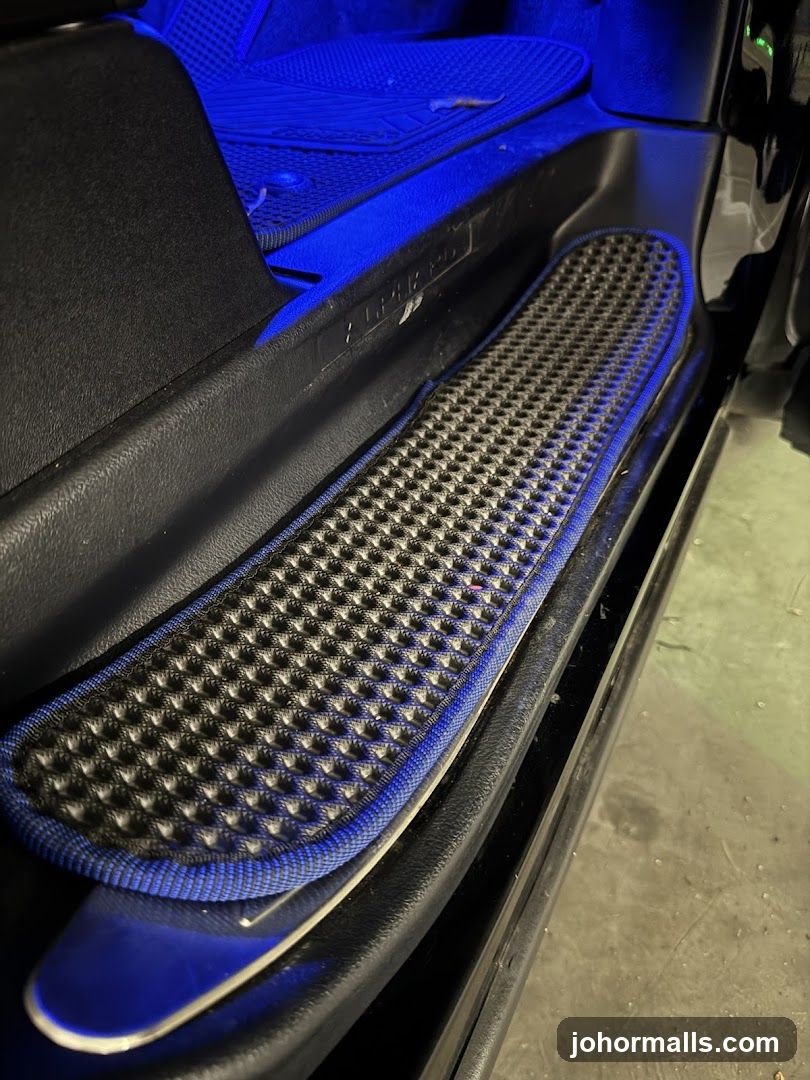 Car Interior with Blue Lighting