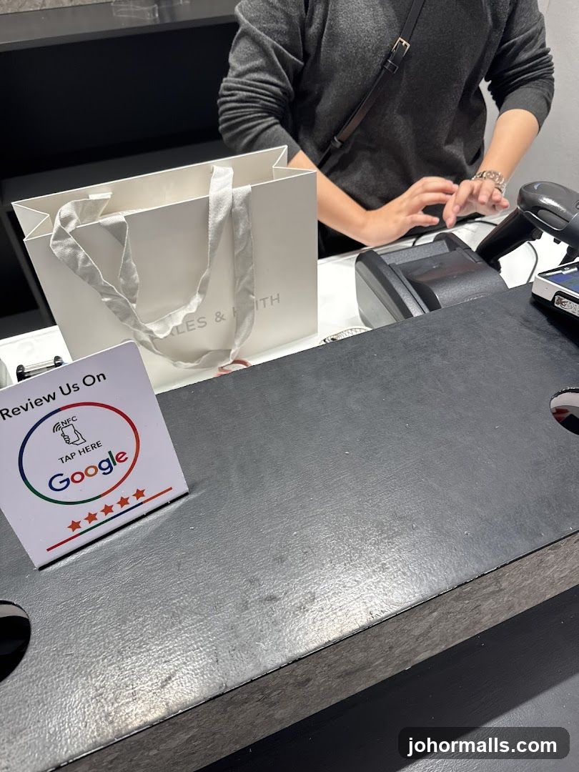 Checkout Counter with Google Review Card