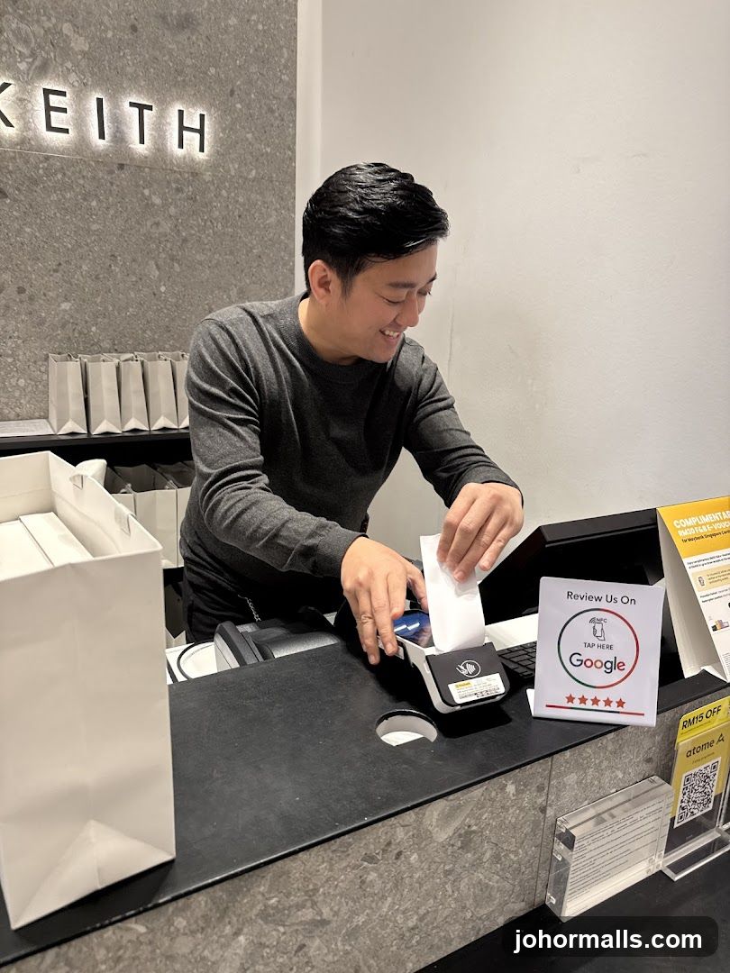 Cashier processing payment