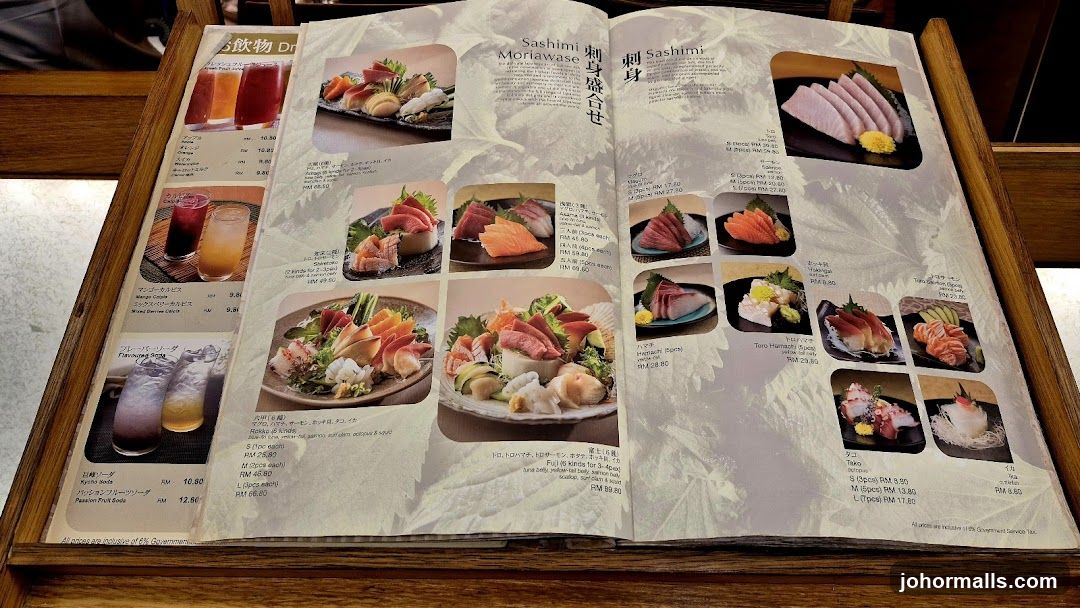 Sashimi Menu